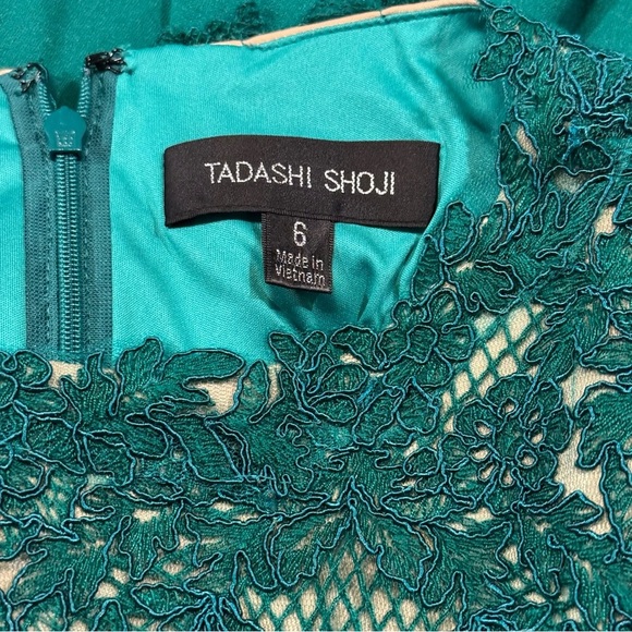 Tadashi Shoji NWT 6 Emera Mitra Lattice Embroidered Bodice Gown Wedding Formal - Picture 4 of 9